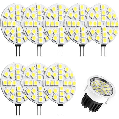 ACKERMAN Ampoules Led G4, 8 Pièces 24 Led Blanc Chaud Rondes G4 À Culot À Deux Broches, Basse Tension Ac/dc 12 V, 2 W Équivalent À 20 W Halogène, 3000 K, Grand Angle 120 °, Remplacement Pour Lampes Halogènes - Publicité ACKERMAN Ampoules Led G4, 8 Pièces 24 Led Blanc Chaud Rondes G4 À Culot À Deux Broches, Basse Tension Ac/dc 12 V, 2 W Équivalent À 20 W Halogène, 3000 K, Grand Angle 120 °, Remplacement Pour Lampes Halogènes - Publicité