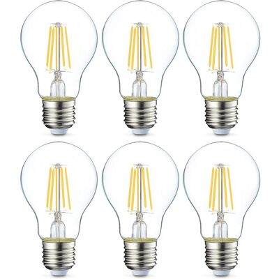 Melissa Lot De 6 Ampoules Led Culot Edison À Vis E27 4 W (équivalent 40 W) Filament Transparent Intensité Non Variable - Publicité Melissa Lot De 6 Ampoules Led Culot Edison À Vis E27 4 W (équivalent 40 W) Filament Transparent Intensité Non Variable - Publicité