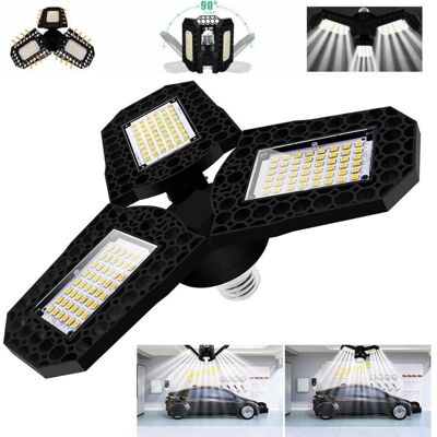 URSUS Clairage De Garage Led 60w,plafonnier Led,ampoule De Plafond Dformable E27 Avec 3 Panneaux Rglables,blanc Froid,pour Garage Atelier Entrept Sous-sol Couloir Stade - Publicité URSUS Clairage De Garage Led 60w,plafonnier Led,ampoule De Plafond Dformable E27 Avec 3 Panneaux Rglables,blanc Froid,pour Garage Atelier Entrept Sous-sol Couloir Stade - Publicité