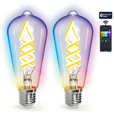 OEM Lot De 2 Ampoules Filament Aigostar G45 E27 4,5w Cct Réglable - Verre Dégradé - Déco Salon - Publicité OEM Lot De 2 Ampoules Filament Aigostar G45 E27 4,5w Cct Réglable - Verre Dégradé - Déco Salon - Publicité