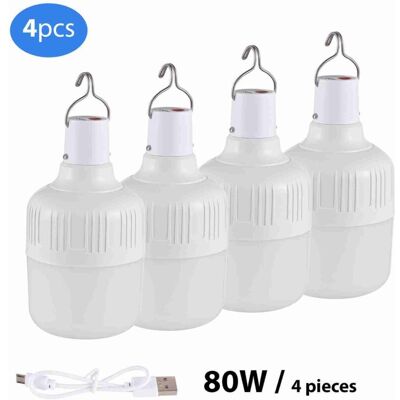 MOXIE Ampoule Led Rechargeable 80w 5 Modes 4 Pièces Usb Urgence Maison - Publicité MOXIE Ampoule Led Rechargeable 80w 5 Modes 4 Pièces Usb Urgence Maison - Publicité
