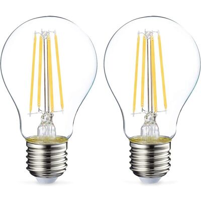 OEM Deux Ampoules Led, Culot À Vis E27, 7 Watts (équivalent À Une Ampoule Incandescente De 60 Watts), Non Dimmables, Lumière Blanche Chaude. Publicité OEM Deux Ampoules Led, Culot À Vis E27, 7 Watts (équivalent À Une Ampoule Incandescente De 60 Watts), Non Dimmables, Lumière Blanche Chaude. Publicité