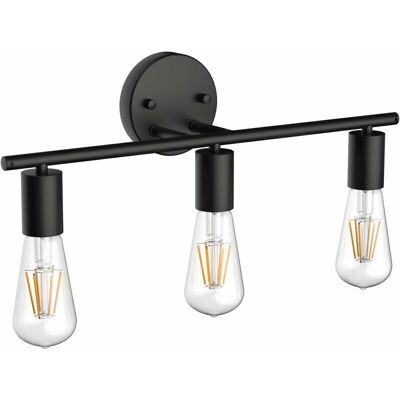 Scotch Tigrezy Lampe Miroir Salle De Bain Vintage 3 Lumières Applique Murale En Métal Noir Intérieure Miroir Lumière Salle De Bain, Longueur: 48cm / 18.9 Pouces, Douille E27, Ampoule Non Inc - Publicité Scotch Tigrezy Lampe Miroir Salle De Bain Vintage 3 Lumières Applique Murale En Métal Noir Intérieure Miroir Lumière Salle De Bain, Longueur: 48cm / 18.9 Pouces, Douille E27, Ampoule Non Inc - Publicité