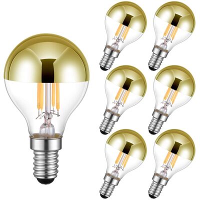 OEM Lot De 6 Ampoules Miroir G45 Ampoule Led ,e14 Ampoule Edison Remplace 40 W, 4 W, 240 Lumens, 2 700 K, Blanc Chaud, Ampoule Led À Filament, Sans Obscurcissement, Or - Publicité OEM Lot De 6 Ampoules Miroir G45 Ampoule Led ,e14 Ampoule Edison Remplace 40 W, 4 W, 240 Lumens, 2 700 K, Blanc Chaud, Ampoule Led À Filament, Sans Obscurcissement, Or - Publicité