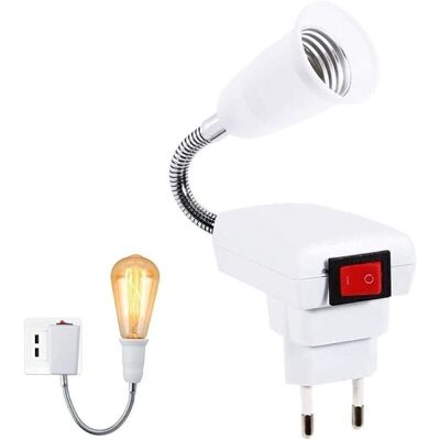ACKERMAN Douille E27 Avec Interrupteur Sans Fil,360 Degrés Réglable Porte Lumière De L'ampoule Led Pour Bureau Chambre Cuisine Lampe Murale, Lampe De Lecture Au Lit (sans Ampoule) - Publicité ACKERMAN Douille E27 Avec Interrupteur Sans Fil,360 Degrés Réglable Porte Lumière De L'ampoule Led Pour Bureau Chambre Cuisine Lampe Murale, Lampe De Lecture Au Lit (sans Ampoule) - Publicité
