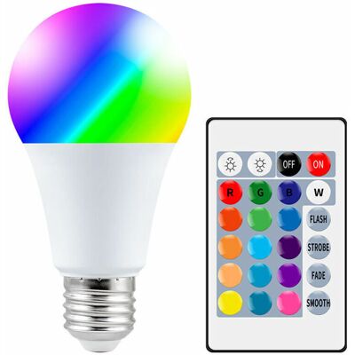 Scotch Ampoules Led Couleur, 10w E27 Led Rgbw Ampoule Avec Télécommande, Fonction De Mémoire Et Minuterie, 12 Couleurs Et 7 Niveaux De Luminosité, Lampes D'Ambiance Pour Maison, Décoration, - Publicité Scotch Ampoules Led Couleur, 10w E27 Led Rgbw Ampoule Avec Télécommande, Fonction De Mémoire Et Minuterie, 12 Couleurs Et 7 Niveaux De Luminosité, Lampes D'Ambiance Pour Maison, Décoration, - Publicité