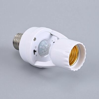 FLAMMKRAFT Douille E27 À Détecteur De Mouvement Pour Ampoule Led, Adaptateur Pir E27 Pour Escalier, Garage, Couloir. Publicité FLAMMKRAFT Douille E27 À Détecteur De Mouvement Pour Ampoule Led, Adaptateur Pir E27 Pour Escalier, Garage, Couloir. Publicité