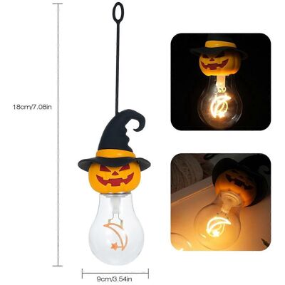 FLAMMKRAFT Ampoule Décorative D'Halloween Rechargeable Avec Cordelette De Suspension En Silicone En Forme De Citrouille - Publicité FLAMMKRAFT Ampoule Décorative D'Halloween Rechargeable Avec Cordelette De Suspension En Silicone En Forme De Citrouille - Publicité