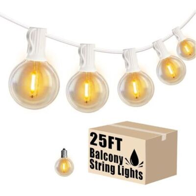 SANS MARQUE Guirlande Lumineuse Led D'Extérieur De 7,6 M Avec Guirlande Lumineuse G40 Blanche Avec Ampoules Edison Pour Jardin Bistro - Publicité SANS MARQUE Guirlande Lumineuse Led D'Extérieur De 7,6 M Avec Guirlande Lumineuse G40 Blanche Avec Ampoules Edison Pour Jardin Bistro - Publicité