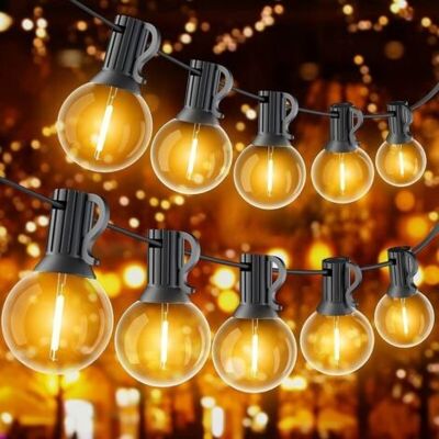 SCORPIO 30m Guirlande Lumineuse Extrieure Guinguette Led Avec 50 Ampoules E12 G40 En Plastique Tanche Guirlande Pour Jardin Cour Patio - Publicité SCORPIO 30m Guirlande Lumineuse Extrieure Guinguette Led Avec 50 Ampoules E12 G40 En Plastique Tanche Guirlande Pour Jardin Cour Patio - Publicité
