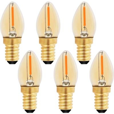 Melissa C7 Ampoule Bougie Led E14, E14 Vintage Edison Ampoule Décorative Veilleuse 0.5w Équivalent 5w, Ampoule À Filament Led Ambre E14 Candélabre 2200k Blanc Chaud, Non Dimmable, Lot De 6 - Publicité Melissa C7 Ampoule Bougie Led E14, E14 Vintage Edison Ampoule Décorative Veilleuse 0.5w Équivalent 5w, Ampoule À Filament Led Ambre E14 Candélabre 2200k Blanc Chaud, Non Dimmable, Lot De 6 - Publicité