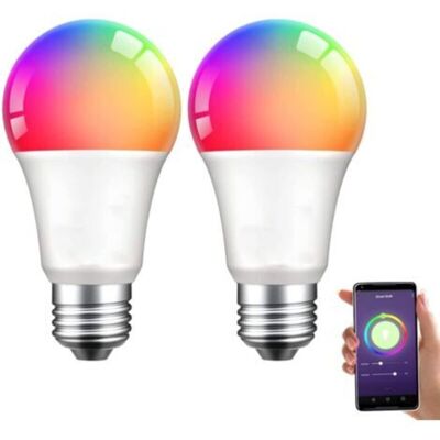 BRAST Guirlande Lumineuse De Noël Alexa Ampoule Led Intelligente E27 9 W Rgbcw Changement De Couleur 2200-6500 K 1000 Lm Compatible Avec Alexa, Google Assistant (2 Pièce, E27) - Publicité BRAST Guirlande Lumineuse De Noël Alexa Ampoule Led Intelligente E27 9 W Rgbcw Changement De Couleur 2200-6500 K 1000 Lm Compatible Avec Alexa, Google Assistant (2 Pièce, E27) - Publicité