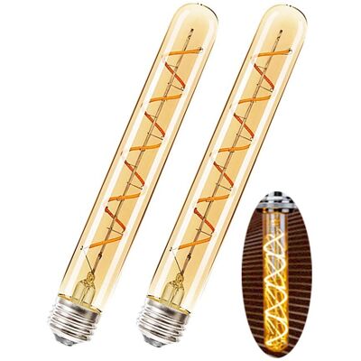 OEM Ampoule Led E27 Filament Vintage 4w (équiv. 40w) 400lm Blanc Chaud 2700k Non Dimmable - Lot De 2 Ampoules Rétro Verre Ambré T30 225mm - Publicité OEM Ampoule Led E27 Filament Vintage 4w (équiv. 40w) 400lm Blanc Chaud 2700k Non Dimmable - Lot De 2 Ampoules Rétro Verre Ambré T30 225mm - Publicité