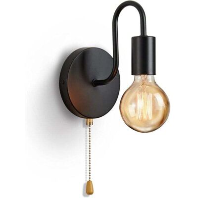 BRAST Applique Murale Douille E27 Avec Interrupteur,lampe Murale Vintage E27 Douille Standard Pour Salon Chambre À Coucher Décoration Industrielle (ampoule Non Incluse, Noir) - Publicité BRAST Applique Murale Douille E27 Avec Interrupteur,lampe Murale Vintage E27 Douille Standard Pour Salon Chambre À Coucher Décoration Industrielle (ampoule Non Incluse, Noir) - Publicité