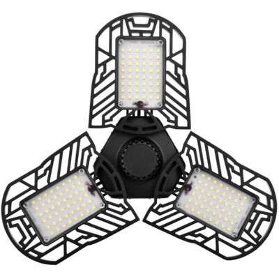 URSUS Éclairage De Garage À Coquille Noire Led 60w, Ampoule De Plafond Déformable E26 / E27 Avec 3 Panneaux Réglables, Pour Garage Atelier Entrepôt Sous-sol Couloir Stade(lumière Blanche Chaude) - Publicité URSUS Éclairage De Garage À Coquille Noire Led 60w, Ampoule De Plafond Déformable E26 / E27 Avec 3 Panneaux Réglables, Pour Garage Atelier Entrepôt Sous-sol Couloir Stade(lumière Blanche Chaude) - Publicité