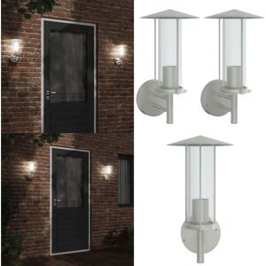 VIDAXL Appliques Murales D'Extérieur 2pcs Argenté Acier Inoxydable - Applique Murale Exterieure - Éclairage Extérieur - Luminaire Mural - Lampadaire Extérieur - Lumière Extérieure - Home & Living - Publicité VIDAXL Appliques Murales D'Extérieur 2pcs Argenté Acier Inoxydable - Applique Murale Exterieure - Éclairage Extérieur - Luminaire Mural - Lampadaire Extérieur - Lumière Extérieure - Home & Living - Publicité