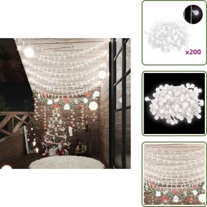 VIDAXL Guirlande Lumineuse Globe 20 M 200 Led Blanc Froid 8 Fonctions - Guirlande Lumineuse - Lumières Festifs - Décoration Intérieure - Décoration Extérieure - Led Blanc Froid - Publicité VIDAXL Guirlande Lumineuse Globe 20 M 200 Led Blanc Froid 8 Fonctions - Guirlande Lumineuse - Lumières Festifs - Décoration Intérieure - Décoration Extérieure - Led Blanc Froid - Publicité