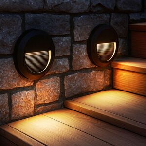 V-TAC Jeu De 2 Lampes D'Escalier Lampe D'Extérieur Lampe De Façade Noire Lumière D'Escalier Lampe De Terrasse Ronde, Ip65, Led 2w 80lm Blanc Neutre, Dxh 15x2,7 Cm - Publicité V-TAC Jeu De 2 Lampes D'Escalier Lampe D'Extérieur Lampe De Façade Noire Lumière D'Escalier Lampe De Terrasse Ronde, Ip65, Led 2w 80lm Blanc Neutre, Dxh 15x2,7 Cm - Publicité