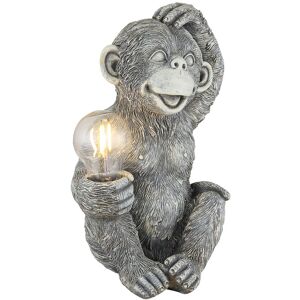 GLOBO LIGHTING Lampe Solaire Singe Décoration De Jardin Figurine Animale Lampe Solaire D'Extérieur Grise Singe, Led Blanc Chaud, Lxlxh 20x15,5x27,5 Cm - Publicité GLOBO LIGHTING Lampe Solaire Singe Décoration De Jardin Figurine Animale Lampe Solaire D'Extérieur Grise Singe, Led Blanc Chaud, Lxlxh 20x15,5x27,5 Cm - Publicité