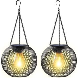 OEM Lot De 2 Lanternes Solaires D'Extérieur En Métal, Étanches Ip65, À Suspendre, Avec Allumage Et Extinction Automatiques, Pour Patio, Pelouse, Table Et Clôture - Blanc Chaud - Publicité OEM Lot De 2 Lanternes Solaires D'Extérieur En Métal, Étanches Ip65, À Suspendre, Avec Allumage Et Extinction Automatiques, Pour Patio, Pelouse, Table Et Clôture - Blanc Chaud - Publicité