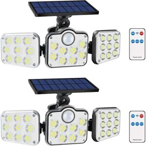 COAVAS Lot De 2 Projecteurs Solaires Extérieurs 138 Led 2200 Lm Avec Télécommande, Étanche Ip65, 3 Têtes Réglables, Grand Angle 270°, Lumière De Sécurité Sans Fil Pour Garage, Terrasse, Porche, Jardin - Publicité COAVAS Lot De 2 Projecteurs Solaires Extérieurs 138 Led 2200 Lm Avec Télécommande, Étanche Ip65, 3 Têtes Réglables, Grand Angle 270°, Lumière De Sécurité Sans Fil Pour Garage, Terrasse, Porche, Jardin - Publicité