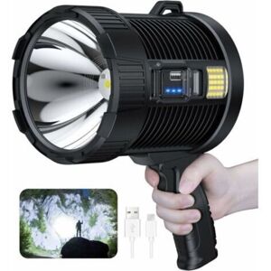 AIRFLAPS Projecteur Rechargeable 100000 Lumens – Lampe Torche Étanche Ipx5 – 800m Portée – 10 000 Mah – 6 Modes D'Éclairage – Abs Et Aluminium - Publicité AIRFLAPS Projecteur Rechargeable 100000 Lumens – Lampe Torche Étanche Ipx5 – 800m Portée – 10 000 Mah – 6 Modes D'Éclairage – Abs Et Aluminium - Publicité