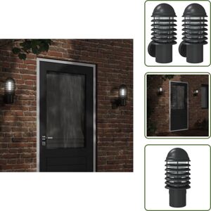 VIDAXL Appliques Murales D'Extérieur 2 Pcs Noir Acier Inoxydable - Applique Murale Exterieure - Éclairage Extérieur - Luminaire Mural - Lampadaire Extérieur - Lumière Extérieure - The Living Store - Publicité VIDAXL Appliques Murales D'Extérieur 2 Pcs Noir Acier Inoxydable - Applique Murale Exterieure - Éclairage Extérieur - Luminaire Mural - Lampadaire Extérieur - Lumière Extérieure - The Living Store - Publicité