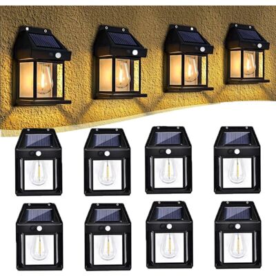 PELTOR Lampe Solaire Exterieur, Lampe Murale Solaire Avec Détecteur De Mouvement, 3 Modes Applique Extérieure Murale Solaire, Ip65 Imperméable, Pour Jardin, Balcon, Cour (8 Pack) - Publicité PELTOR Lampe Solaire Exterieur, Lampe Murale Solaire Avec Détecteur De Mouvement, 3 Modes Applique Extérieure Murale Solaire, Ip65 Imperméable, Pour Jardin, Balcon, Cour (8 Pack) - Publicité