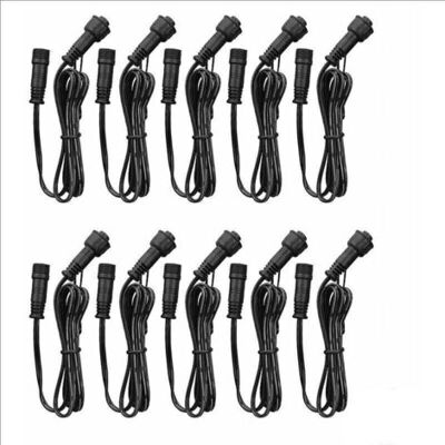 ABYSSE Lot De 10 Câbles D'Extension Pour Projecteurs Led Étanches Ip67 1 M/3,3 Pieds 2 Broches Connecteurs Mâle Et Femelle - Publicité ABYSSE Lot De 10 Câbles D'Extension Pour Projecteurs Led Étanches Ip67 1 M/3,3 Pieds 2 Broches Connecteurs Mâle Et Femelle - Publicité