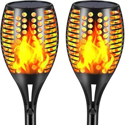 BLEOSAN Lampes Solaires Améliorées Torches D'Extérieur Étanches À Flammes Vacillantes Éclairage Décoratif Paysager Allumage/extinction Automatique Du Crépuscule À L'Aube Lampe De Sécurité Pour Terrasse Et - Publicité BLEOSAN Lampes Solaires Améliorées Torches D'Extérieur Étanches À Flammes Vacillantes Éclairage Décoratif Paysager Allumage/extinction Automatique Du Crépuscule À L'Aube Lampe De Sécurité Pour Terrasse Et - Publicité