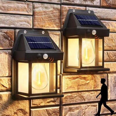 OEM 2 Packs Lampadaire Solaire Murale Rétro Avec Détecteur De Mouvement, 3 Modes Applique Solaire Ip65 Étanche Pour Jardin Cour Patio, Blanc Chaud-dou - Publicité OEM 2 Packs Lampadaire Solaire Murale Rétro Avec Détecteur De Mouvement, 3 Modes Applique Solaire Ip65 Étanche Pour Jardin Cour Patio, Blanc Chaud-dou - Publicité