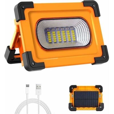 ABYSSE Projecteur Led Rechargeable, 50w 4 Modes Projecteur Led Chantier, 1500 Lumens Lampe De Travail Portable Avec Batterie Rechargeable & Panneau Solaire, Lumière D'Urgence, Pour Camping, Bricolage - Publicité ABYSSE Projecteur Led Rechargeable, 50w 4 Modes Projecteur Led Chantier, 1500 Lumens Lampe De Travail Portable Avec Batterie Rechargeable & Panneau Solaire, Lumière D'Urgence, Pour Camping, Bricolage - Publicité
