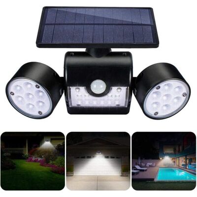 MOXIE Lampe Solaire Extérieur, Applique Solaire Extérieur, Avec 30 Projecteurs À Led À Double Tête Étanches, Rotation À 360 Degrés, Avec Détecteur De Mouvement Pour Le Jardin - Publicité MOXIE Lampe Solaire Extérieur, Applique Solaire Extérieur, Avec 30 Projecteurs À Led À Double Tête Étanches, Rotation À 360 Degrés, Avec Détecteur De Mouvement Pour Le Jardin - Publicité
