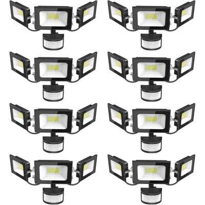 OEM Projecteur Led Détecteur De Movement - 100w 10000lm Ultra Lumineux 3 Tête Spot Led Extérieur, Ip65 Etanche Éclairage De Sécurité Extérieur Pir Pour Cour Porche Jardin Garage, 8 Pack - Publicité OEM Projecteur Led Détecteur De Movement - 100w 10000lm Ultra Lumineux 3 Tête Spot Led Extérieur, Ip65 Etanche Éclairage De Sécurité Extérieur Pir Pour Cour Porche Jardin Garage, 8 Pack - Publicité