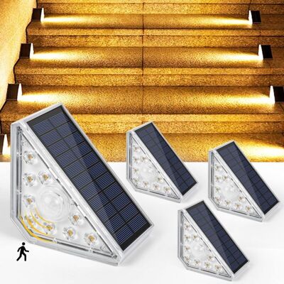 Melissa Lumière D'Escalier Solaire, 300lm Led Eclairage Solaire Escalier Exterieur Avec Detecteur, Ip67 Imperméable Lampes Solaires Exterieur Pour Escaliers Jardin Patio Garage Marche, 4pcs [classe Énergétiqu - Publicité Melissa Lumière D'Escalier Solaire, 300lm Led Eclairage Solaire Escalier Exterieur Avec Detecteur, Ip67 Imperméable Lampes Solaires Exterieur Pour Escaliers Jardin Patio Garage Marche, 4pcs [classe Énergétiqu - Publicité