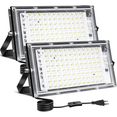 OEM Projecteur Extérieur Led Lot De 2, 100w Spot Led Extérieur Ip65 Étanche Projecteur Led Blanc Froid, Eclairage Exterieur Pour Jardin,cour,garage - Publicité OEM Projecteur Extérieur Led Lot De 2, 100w Spot Led Extérieur Ip65 Étanche Projecteur Led Blanc Froid, Eclairage Exterieur Pour Jardin,cour,garage - Publicité