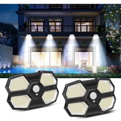 ABYSSE Lampe Solaire Extérieur, Projecteur Led Exterieur Detecteur De Mouvement 180 Led, Lampe Solaire 3 Modes Avec Détecteur De Mouvement Ip65 Étanche Pour Garage Jardin Clôture - 2pcs - Publicité ABYSSE Lampe Solaire Extérieur, Projecteur Led Exterieur Detecteur De Mouvement 180 Led, Lampe Solaire 3 Modes Avec Détecteur De Mouvement Ip65 Étanche Pour Garage Jardin Clôture - 2pcs - Publicité