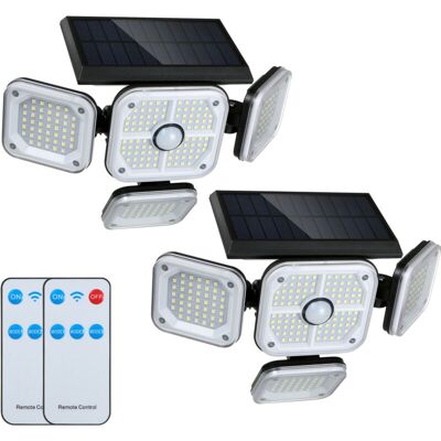 MOXIE Lampes Solaires D'Extérieur Avec Détecteur De Mouvement - Double Capteur 231 Led 3000 Lm 6000 K Pour Éclairage De Sécurité En Extérieur - Ip65 Étanche Et Projecteur Avec Télécommande - Pour Cour - Publicité MOXIE Lampes Solaires D'Extérieur Avec Détecteur De Mouvement - Double Capteur 231 Led 3000 Lm 6000 K Pour Éclairage De Sécurité En Extérieur - Ip65 Étanche Et Projecteur Avec Télécommande - Pour Cour - Publicité