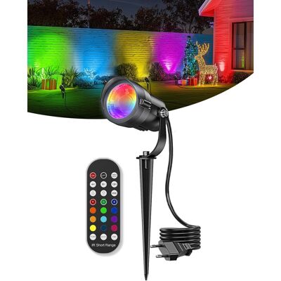 ACKERMAN Projecteur Led Rgb Extérieur Dimmable, Lumières De Jardin Avec Télécommande, Projecteur Led Couleur Extérieur De Noël Avec Prise Et Pointe, Lampe De Jardin Ip65 Étanche Pour Terrasse, Allées De Pelous - Publicité ACKERMAN Projecteur Led Rgb Extérieur Dimmable, Lumières De Jardin Avec Télécommande, Projecteur Led Couleur Extérieur De Noël Avec Prise Et Pointe, Lampe De Jardin Ip65 Étanche Pour Terrasse, Allées De Pelous - Publicité