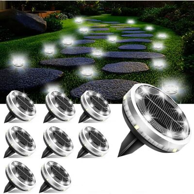 Scotch Lot De 8 Lampadaires Solaires Pour Extérieur, Éclairage De Jardin 8 Led, Lampadaires Solaires Solaires Étanches Ip65, Lampes Solaires Pour Extérieur, Jardin, Pelouse, Allée, Trottoir, Terrasse, Blanc - Publicité Scotch Lot De 8 Lampadaires Solaires Pour Extérieur, Éclairage De Jardin 8 Led, Lampadaires Solaires Solaires Étanches Ip65, Lampes Solaires Pour Extérieur, Jardin, Pelouse, Allée, Trottoir, Terrasse, Blanc - Publicité