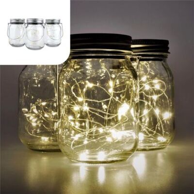 SCORPIO Bocal Solaire Lumiere Fee Lampes Solaires À Suspension Ou À Poser Set 3 Pcs 20 Led’s Blanc Chaud Verre Lanterne Lampe Jardin Exterieur - Publicité SCORPIO Bocal Solaire Lumiere Fee Lampes Solaires À Suspension Ou À Poser Set 3 Pcs 20 Led’s Blanc Chaud Verre Lanterne Lampe Jardin Exterieur - Publicité