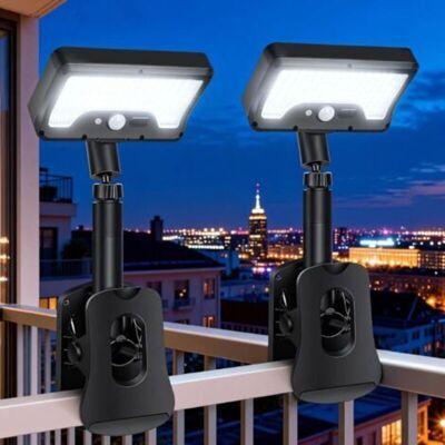 URSUS Lot De 2 Lampes Solaires D'Extérieur À Pince Avec Détecteurs De Mouvement, Lumière Blanche, Led, Ip65, Idéales Pour Les Jardins, Terrasses Et Balcons. Publicité URSUS Lot De 2 Lampes Solaires D'Extérieur À Pince Avec Détecteurs De Mouvement, Lumière Blanche, Led, Ip65, Idéales Pour Les Jardins, Terrasses Et Balcons. Publicité