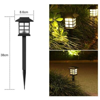 ENOWELIR 6 Lampadaires Solaires Led Extérieurs Pour Patio Pelouse Cour Allée Chemin Et Paysage – 8,6 X 8,6 X 38 Cm – Lumière Chaude - Publicité ENOWELIR 6 Lampadaires Solaires Led Extérieurs Pour Patio Pelouse Cour Allée Chemin Et Paysage – 8,6 X 8,6 X 38 Cm – Lumière Chaude - Publicité