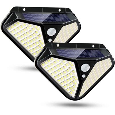 Melissa 2 Pcs Applique Murale Solaire, 102 Led D'Extérieur, Étanche Ip65, Détecteur De Mouvement, 3 Modes D'Éclairage, Sans Fil, Pour Jardin, Clôture, Porte, Cour, Garage - Publicité Melissa 2 Pcs Applique Murale Solaire, 102 Led D'Extérieur, Étanche Ip65, Détecteur De Mouvement, 3 Modes D'Éclairage, Sans Fil, Pour Jardin, Clôture, Porte, Cour, Garage - Publicité