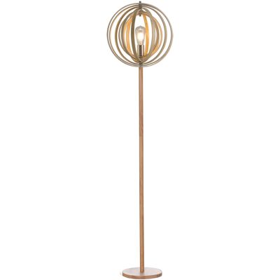 TORMATOR Lampadaire Sur Pied Circulaire 40 W Max. Abat-jour Bois Naturel Clair Dim. Ø 38 X 160 Cm - Publicité TORMATOR Lampadaire Sur Pied Circulaire 40 W Max. Abat-jour Bois Naturel Clair Dim. Ø 38 X 160 Cm - Publicité