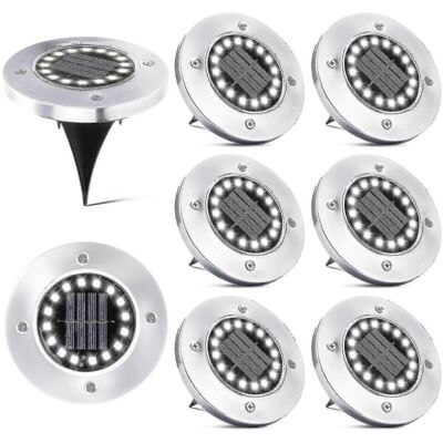 16 Lampes Solaires Led D'Extérieur - 8 Projecteurs Solaires Étanches Pour Jardin, Allée, Terrasse, Cour Ou Pelouse Encastrée.-aquaforge - Publicité 16 Lampes Solaires Led D'Extérieur - 8 Projecteurs Solaires Étanches Pour Jardin, Allée, Terrasse, Cour Ou Pelouse Encastrée.-aquaforge - Publicité