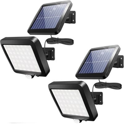 Melissa Luminaire Mural Solaire Extérieur 56 Led - Détecteur De Mouvement Ip65 - Angle 120° - Câble 5m Pour Jardin - Publicité Melissa Luminaire Mural Solaire Extérieur 56 Led - Détecteur De Mouvement Ip65 - Angle 120° - Câble 5m Pour Jardin - Publicité