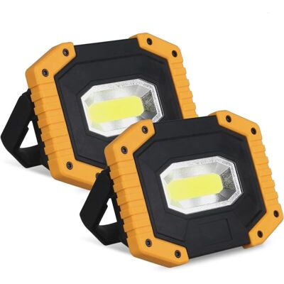 BRINSEA Projecteur Led Rechargeable 30w 2000 Lm Projecteur De Chantier De Construction Avec 4 Batteries Projecteur Led Lanterne Portable Usb 3 Modes (pack De 2) - Publicité BRINSEA Projecteur Led Rechargeable 30w 2000 Lm Projecteur De Chantier De Construction Avec 4 Batteries Projecteur Led Lanterne Portable Usb 3 Modes (pack De 2) - Publicité