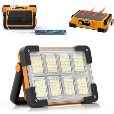 ABYSSE Projecteur Led Rechargeable,projecteur Led Chantier Portable Solaire & Batterie Rechargeable,4 Modes Lampe De Travail Pour Camping, Chantier, Garage, Atelier - Publicité ABYSSE Projecteur Led Rechargeable,projecteur Led Chantier Portable Solaire & Batterie Rechargeable,4 Modes Lampe De Travail Pour Camping, Chantier, Garage, Atelier - Publicité
