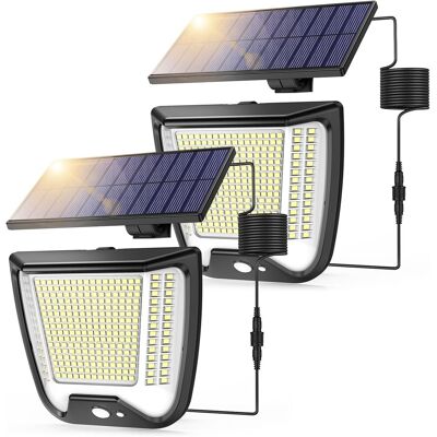 BALTERLEY Lampes Solaires Projecteur Extérieur Led Avec Détecteur De Mouvement, 288 Led Lampe Solaire Extérieure Ip65 Étanche 2pcs - Publicité BALTERLEY Lampes Solaires Projecteur Extérieur Led Avec Détecteur De Mouvement, 288 Led Lampe Solaire Extérieure Ip65 Étanche 2pcs - Publicité